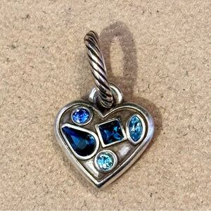 🆕Listing! Brighton Colorful Heart charm Blue Crystals in various shapes Retired